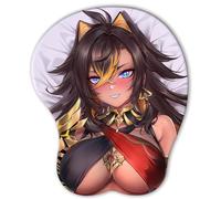 Anime Tappetino per mouse 3D Genshin Impact Dehya Tappetino per mouse in gel carino con supporto in silicone con poggiapolsi Tappetino per mouse 3D antiscivolo（A）
