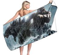 Anime Telo mare King Kong, asciugamano da spiaggia in microfibra, 70 x 140 cm, ultra morbido, telo mare per bambini (A01, 70 x 140 cm)