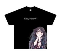 Anime The Fragrant Flower Blooms with Dignity Maglietta Unisex Moda Maniche Corte Manga Kaoru Hana WA Rin To Saku Maglia-Black2||x_l