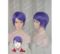 Anime Tokyo Ghoul Shuu Tsukiyama Cosplay Viola Breve Parrucca Sintetica Resistente Al Calore Dei Capelli + Berretto Parrucca