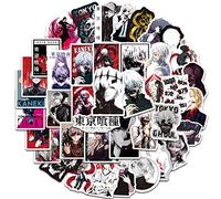 Anime Tokyo Ghoul Sticker Pack 50 pezzi, adesivo in vinile per bottiglie d'acqua Laptop Skateboard Notebook, regalo per adulti Bambini Adolescenti