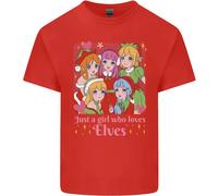 Anime Un Ragazza Chi Ama Elfi Natale Uomo Cotone T-Shirt