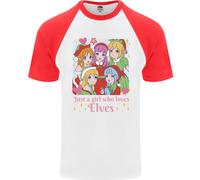 Anime Un Ragazza Chi Ama Elfi Natale Uomo S/S Baseball T-Shirt