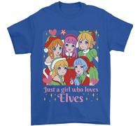 Anime Un Ragazza Chi Ama Elfi Natale Uomo T-Shirt 100% Cotone