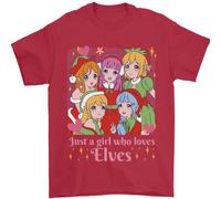 Anime Un Ragazza Chi Ama Elfi Natale Uomo T-Shirt 100% Cotone