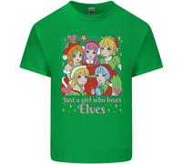 Anime Una Ragazza Che Ama Gli Elfi Natale Xmas Maglietta Per Bambini