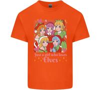 Anime Una Ragazza Che Ama Gli Elfi Natale Xmas Maglietta Per Bambini