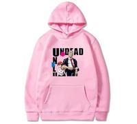 Anime Undead Unluck Casuale Sciolto Felpe con Cappuccio Top Uomo Donna Vintage Felpa Harajuku Cartone Animato Manica Lunga Pullover Abbigliamento di Strada-Black||XXS
