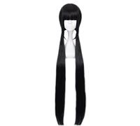 Anime V3 Harukawa Maki Cosplay Wig Long Black Ponytails Synthetic Hair + Wig Cap Party Role Play