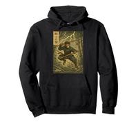 Anime Vintage Martial Monkey Warrior Antico Combattimento Energia Felpa con Cappuccio