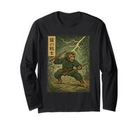 Anime Vintage Martial Monkey Warrior Antico Combattimento Energia Maglia a Manica