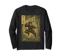 Anime Vintage Martial Monkey Warrior Antico Combattimento Energia Maglia a Manica