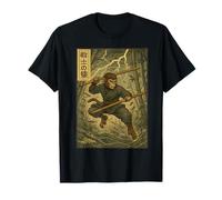 Anime Vintage Martial Monkey Warrior Antico Combattimento Energia Maglietta