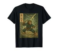 Anime Vintage Martial Monkey Warrior Antico Combattimento Energia Maglietta