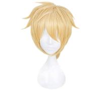 Anime Vocaloid Kagamine Rin Kagamine Len Parrucca in costume Cosplay Bionda corta Capelli sintetici gialli Halloween Carnevale Parrucche MZ-001 Kagamine Len
