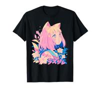 Anime Waifu Carino Anime Manga Gatto Ragazza Dolce Retro Giappone Maglietta