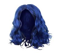 Anime Wig - Blue Curly Short Cosplay Wig for Women, Wavy Shoulder Length High Temperature Silk Costume WigS, Loose Curly Blue Hair for Halloween and Party Dress Up