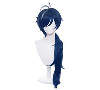 Anime Wig Genshin Impact Kaeya Cosplay Wig,Long Dark Blue Wig,Costume Halloween Wig,For Halloween Costume Party Anime, Cosplay Event, Concerts, Daily use and Other Occasions