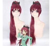 Anime Wigs Puella Magi Madoka Magica.sakura Kyouko Wig Cosplay Costume Wine Red Synthetic Hair with 80cm Claw Clip Ponytail