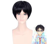 Anime Your Lie in April Arima Kousei Uomo Parrucca corta nera Costume Cosplay Parrucche sintetiche termoresistenti PL-473