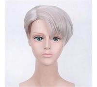 Anime Yuri !!! Parrucca Cosplay su ghiaccio Katsuki Yuuri Plisetsky Yurio Capelli sintetici Viktor Nikiforov Yuri su ghiaccio Parrucche + Parrucca Cappello DM623