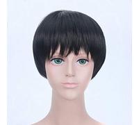 Anime Yuri !!! Parrucca cosplay su ghiaccio per uomo ragazzo Katsuki Yuuri Capelli sintetici Parrucche corte corte nere affettate + Parrucca taglia unica YUURI PL-772