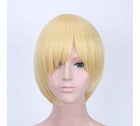 Anime Yuri !!! Parrucca cosplay su ghiaccio per uomo ragazzo Katsuki Yuuri Capelli sintetici Parrucche corte corte nere affettate + Cappellino parrucca Taglia unica Yuri Plisetsky 773