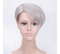 Anime Yuri !!! su ghiaccio parrucca cosplay Katsuki Yuuri capelli sintetici halloween Katsuki Yuuri parrucche corte corte nere + parrucca parrucca taglia unica ichiko PL-623