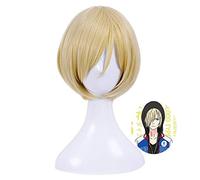 Anime YURI !!! su ICE Yuri Plisetsky Parrucca Cosplay Costume Uomo Donna Giallo Parrucche corte per capelli sintetici