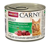 animonda Carny Adult, cibo umido per gatti, Manzo, Pute + Coniglio 6 x 200 g
