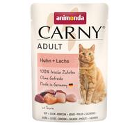 animonda Carny Adult, cibo umido per gatti, senza zucchero e senza cereali, Pollo + Salmone 12 x 85 g