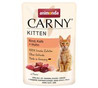 animonda Carny Kitten Buste 12 x 85 g Alimento umido per gattini - Manzo, Vitello & Pollo