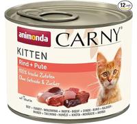 animonda Carny Kitten, cibo umido per gatti, Manzo + Pute 12 x 200 g