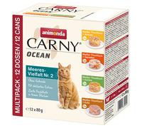 Carny Ocean Gatti Mangime umido Varietà marina n. 2 (12 x 80 g), cibo per gatti bagnato di animonda per gatti adulti, con delicato filetto di pesce, senza cereali e zucchero
