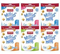 animonda Milkies Snack per gatti con latte - snack al latte Selection Multipack (6 x 120 g), cuscino senza cereali, per gatti adulti