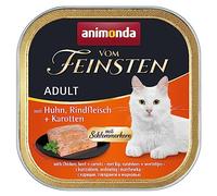 animonda Vom Feinsten Adult cibo per gatti, alimento umido per gatti adulti, prelibato ripieno gourmet con pollo, filetto di manzo + carote, 32 x 100 g