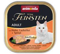 Animonda vom Feinsten Adult con cuore prelibato 6 x 100 g - Pollo, Filetto di salmone & Spinaci