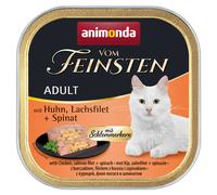Animonda Vom Feinsten Adult Schlemmerkern con Pollo, Filetti di Salmone & Spinaci 100gx32