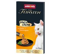 Animonda Vom Feinsten Adult Snack Cream 6 x 15 g per gatto - Pollo ed Erba gatta