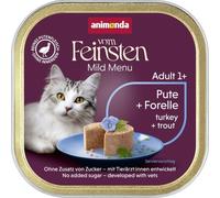 animonda vom Feinsten Menu delicato tacchino + trota (32 x 100 g), cibo per gatti senza cereali, bagnato senza zucchero, cibo per gatti facilmente digeribile con carne di tacchino