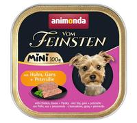 animonda vom Feinsten Mini cibo per cani bagnato con pollo, oca + prezzemolo (32 x 100 g), cibo per cani senza cereali senza zucchero