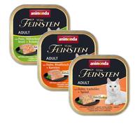 animonda vom Feinsten Pacco misto 32 x 100 g Umido per gatto - con Cuore prelibato: Pollo & Salmone, Tacchino & Pollo, Pollo & Manzo