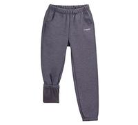 ANIMQUE Ragazzi Ragazze Pantaloni Sportivi in Pile Inverno Casual Foderato in Pile Pantaloni della Tuta Bambino Bambini Addensare Pantaloni da Jogging Polsini Elastici 2-12 Anni, Grigio Scuro 130