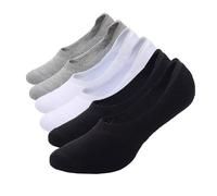 ANIMQUE Unisex Calzini Cotone Fantasmini Calzini Antiscivolo Corto Calzetta Taglio Basso Tessuto a Spugna Fodere Uomo Donna Semplice Base Invisibile Mezzi Calzini, Nero Bianco Grigio Chiaro M