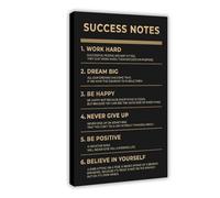 ANINCA Poster su tela motivazionale con note di successo, decorazione per camera da letto, ufficio, stanza, regalo, 40 x 60 cm