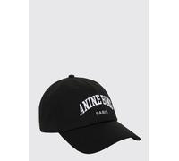 ANINE BING Cappello da baseball in cotone con logo a contrasto e visiera OS Nero
