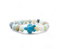 aninu Bracciale con perle con tartaruga u Live Tracking + app - Ocean Amicizia Bracciale per donna e uomo, tartarughe Friendship Bracelet come regalo per donne e uomini, Eine Grösse, Pietra, Nessuna