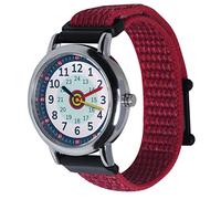 Anio 3 Orologio da polso per bambini - Orologio da polso per imparare a partire dai 6 anni, impermeabile fino a 5 bar, orologio per bambini per ragazzi e ragazze, rosso, cinghia