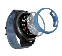 ANIO 6 Custodia protettiva compatibile - Protezione per smartwatch per bambini: custodia protettiva e pellicola protettiva - antigraffio, robusta, facile da montare, blu