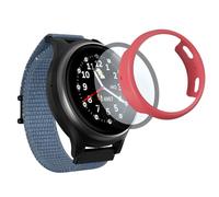 ANIO 6 Custodia protettiva compatibile - Protezione per smartwatch per bambini: custodia protettiva e pellicola protettiva - antigraffio, robusta, facile da montare (Hibiscus)
